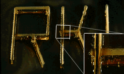 Close up of vector marking in acrylic.