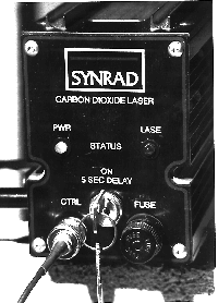 Photograph of the new CO2 laser's back panel