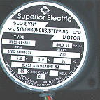Scan of stepper motor spec. tag.